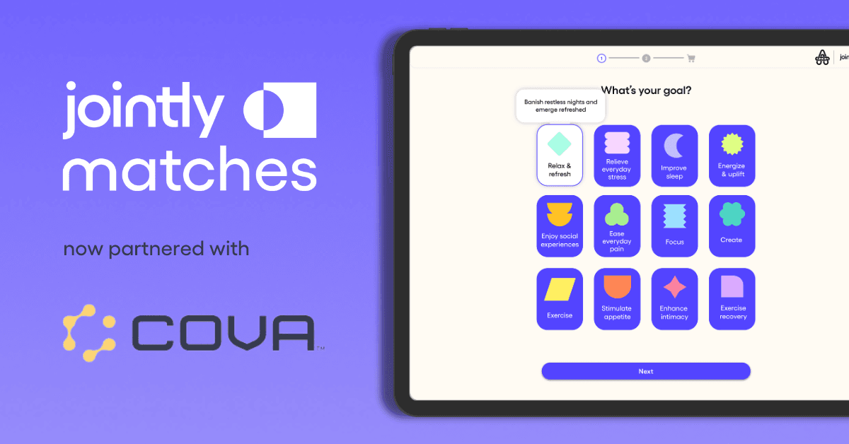 banner image for: Jointly et Cova collaborent pour transformer la vente au détail de cannabis avec Jointly Matches, la première plateforme de vente axée sur les données et les objectifs.